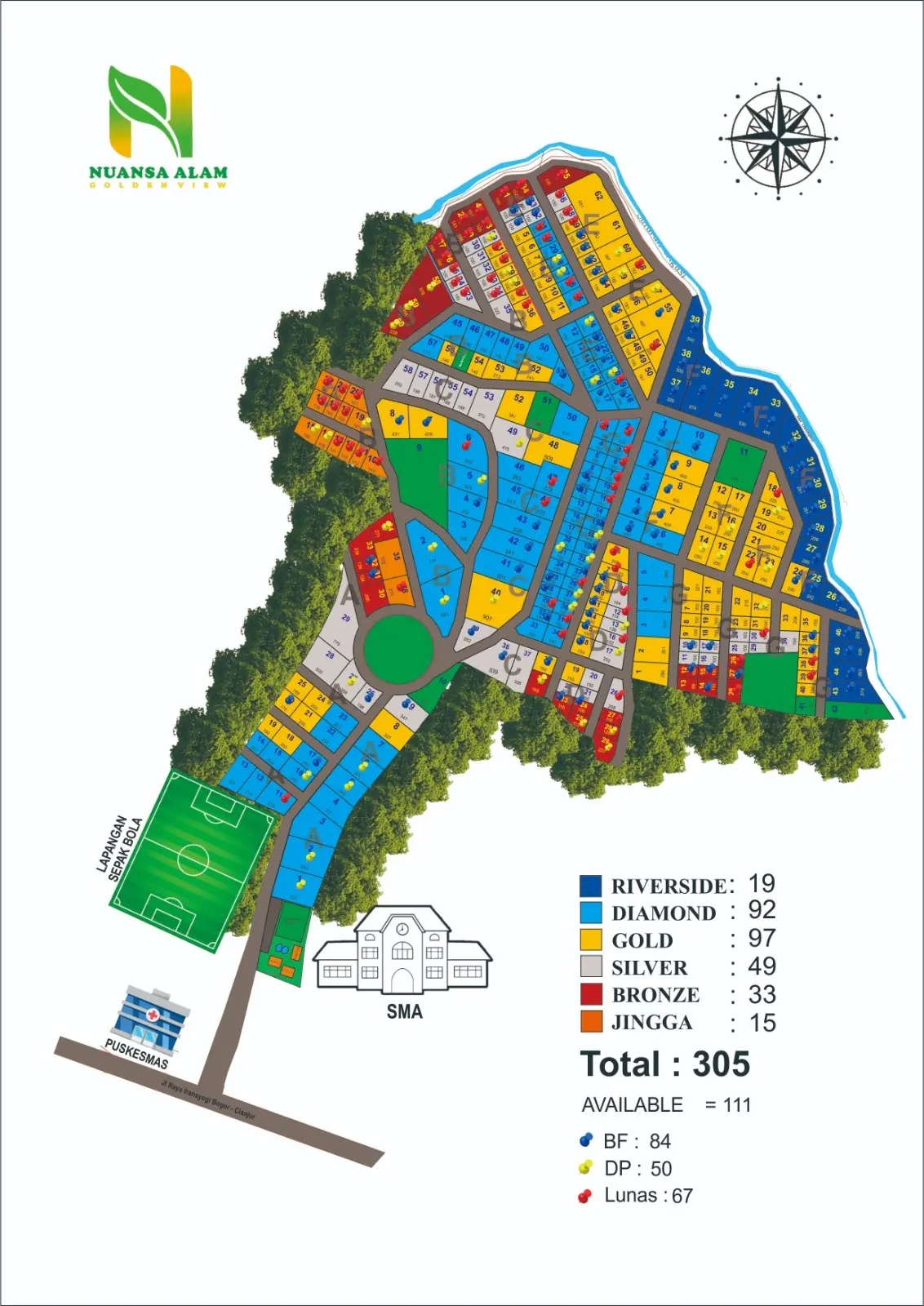 Siteplan publik Nuansa Alam Golden View