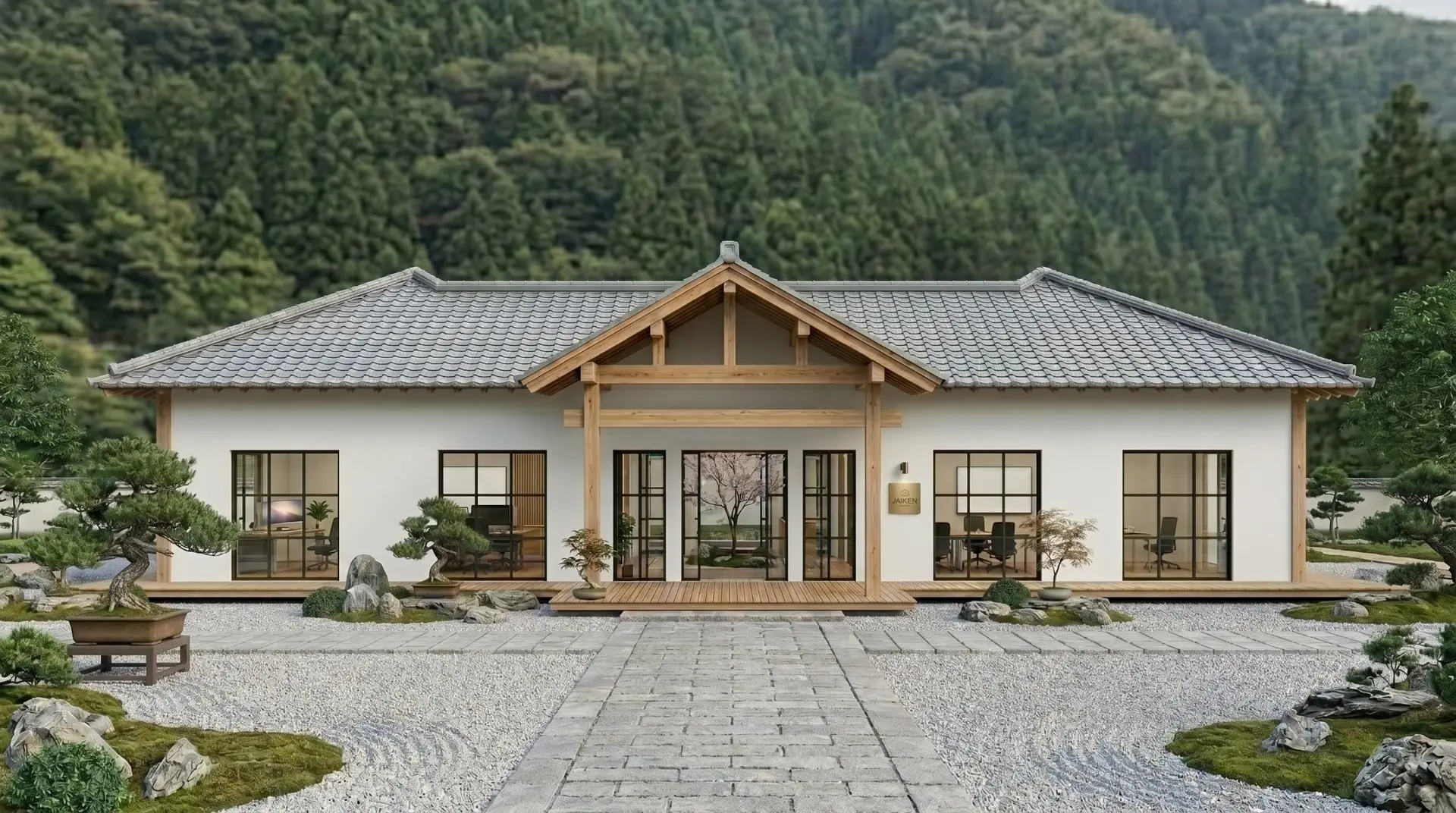 Villa satu lantai berlatar perbukitan The Hanami Rivera